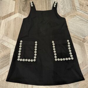 Zara Black Kids Dress with Floral Embellishments